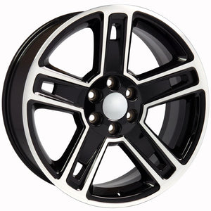 OE Wheels Replica CV74B Black Machined 22x9.0 +24 6x139.7mm 78.1mm