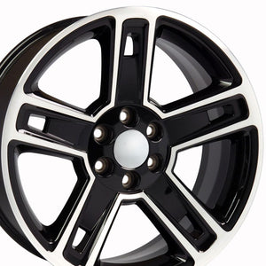 OE Wheels Replica CV74B Black Machined 22x9.0 +24 6x139.7mm 78.1mm