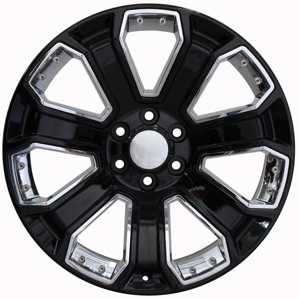 OE Wheels Replica CV93B Black with Chrome 22x9.0 +24 6x139.7mm 78.1mm