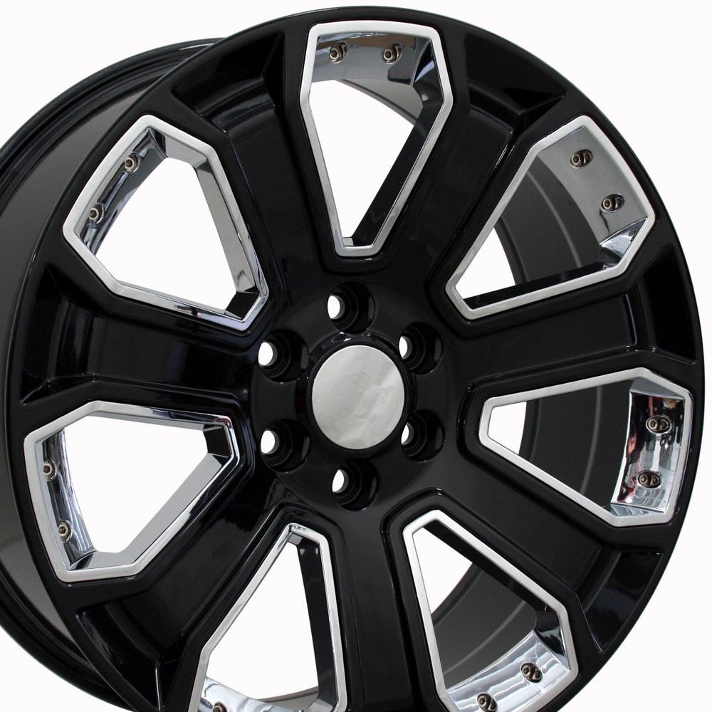 OE Wheels Replica CV93B Black with Chrome 22x9.0 +24 6x139.7mm 78.1mm