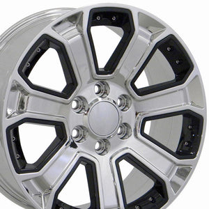 OE Wheels Replica CV93B Chrome with Black 22x9.0 +24 6x139.7mm 78.1mm