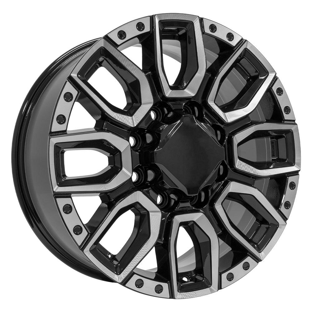 OE Wheels Replica CV97A Black with Milled Edge 20x8.5 +12 8x165.1mm 116.7mm