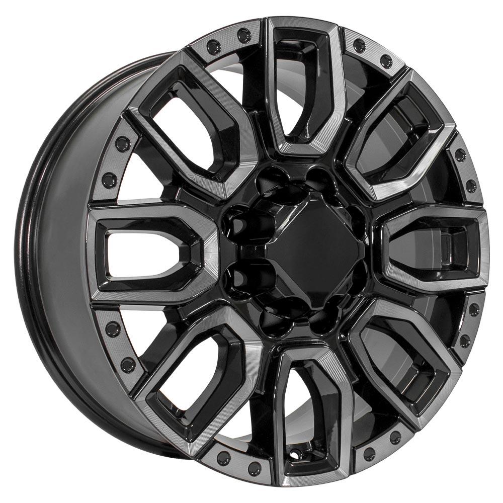 OE Wheels Replica CV97A Black Milled Edge with Tinted Clear 20x8.5 +12 8x165.1mm 116.7mm - Wheelwiz