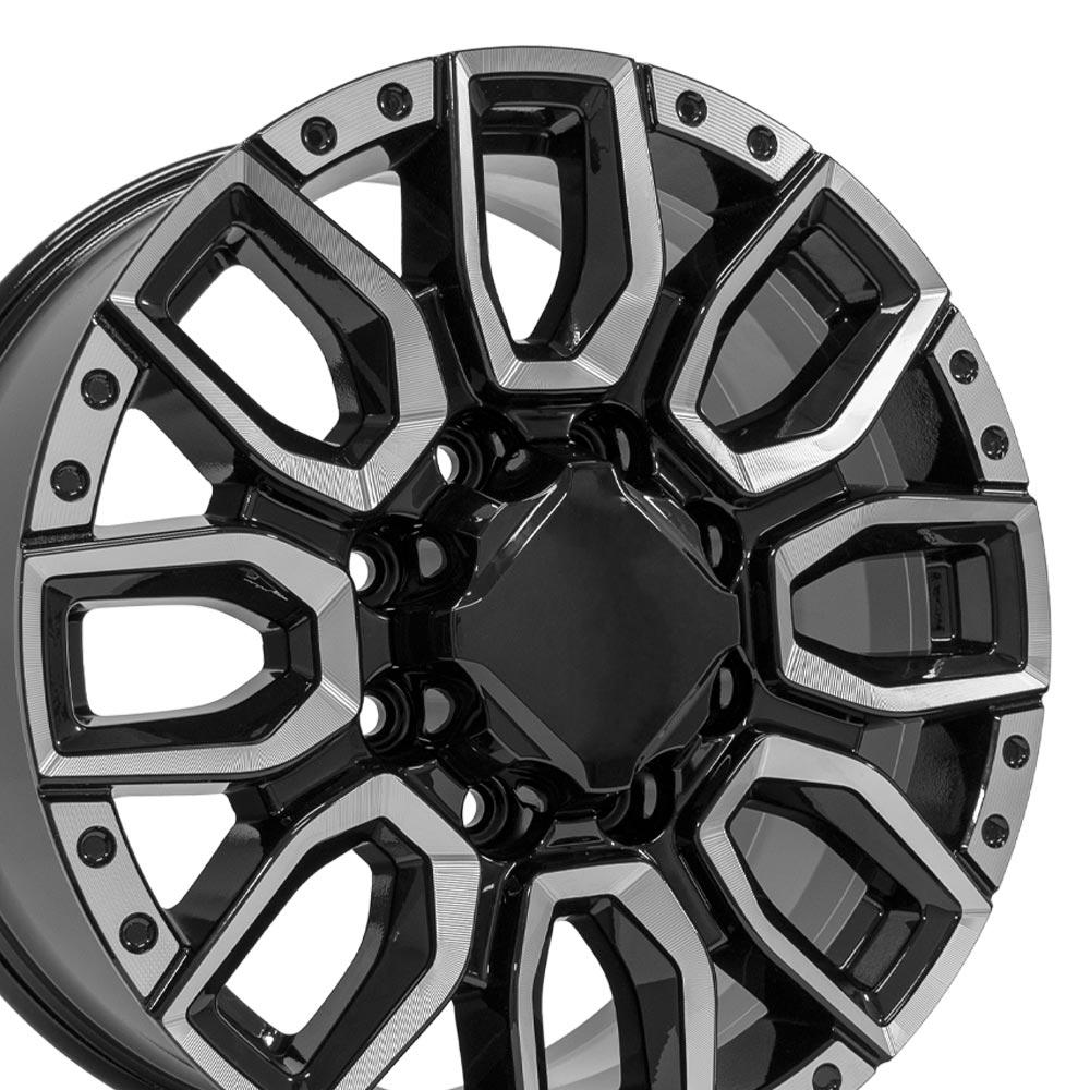 OE Wheels Replica CV97B Black with Milled Edge 20x8.5 +47 8x180mm 124.1mm