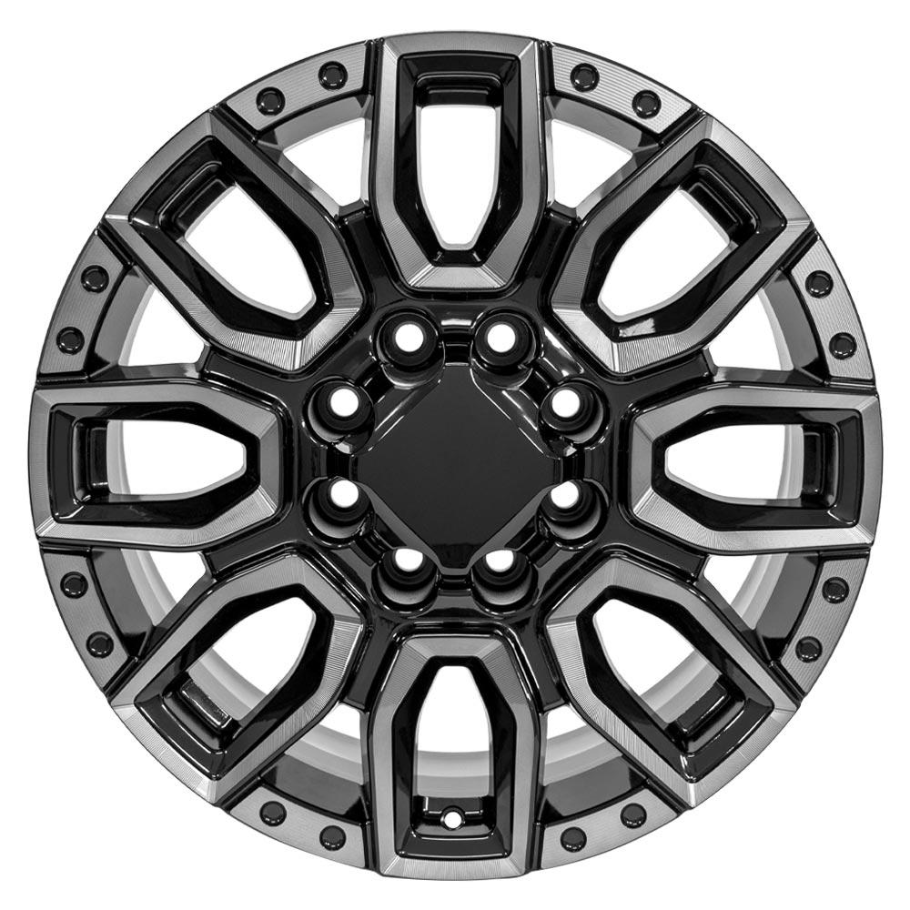OE Wheels Replica CV97B Black Milled Edge with Tinted Clear 20x8.5 +47 8x180mm 124.1mm - Wheelwiz
