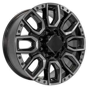 OE Wheels Replica CV97B Black Milled Edge with Tinted Clear 20x8.5 +47 8x180mm 124.1mm