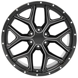 OE Wheels Replica CV98 Satin Black with Milled Edge 22x9.5 +24 6x139.7mm 78.1mm