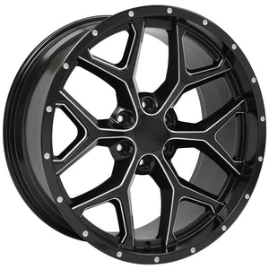 OE Wheels Replica CV98 Satin Black with Milled Edge 22x9.5 +24 6x139.7mm 78.1mm