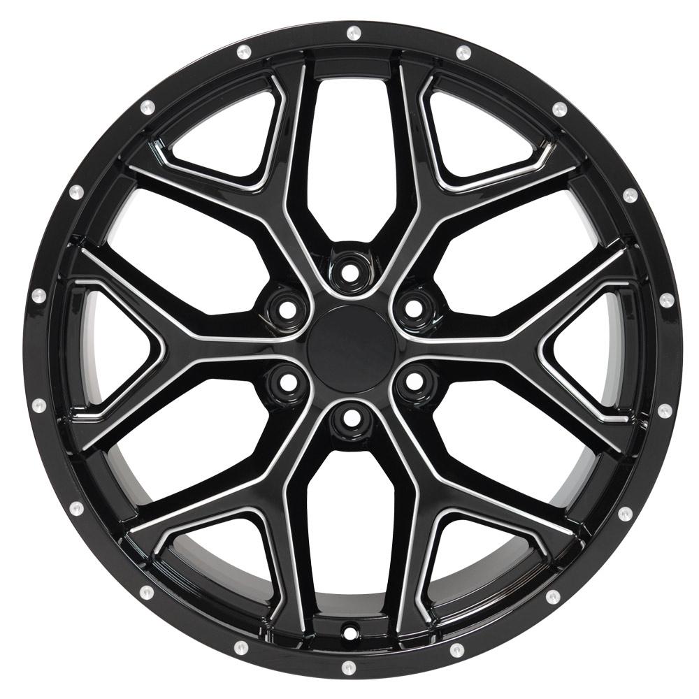 OE Wheels Replica CV98 Black with Milled Edge 22x9.5 +24 6x139.7mm 78.1mm - Wheelwiz