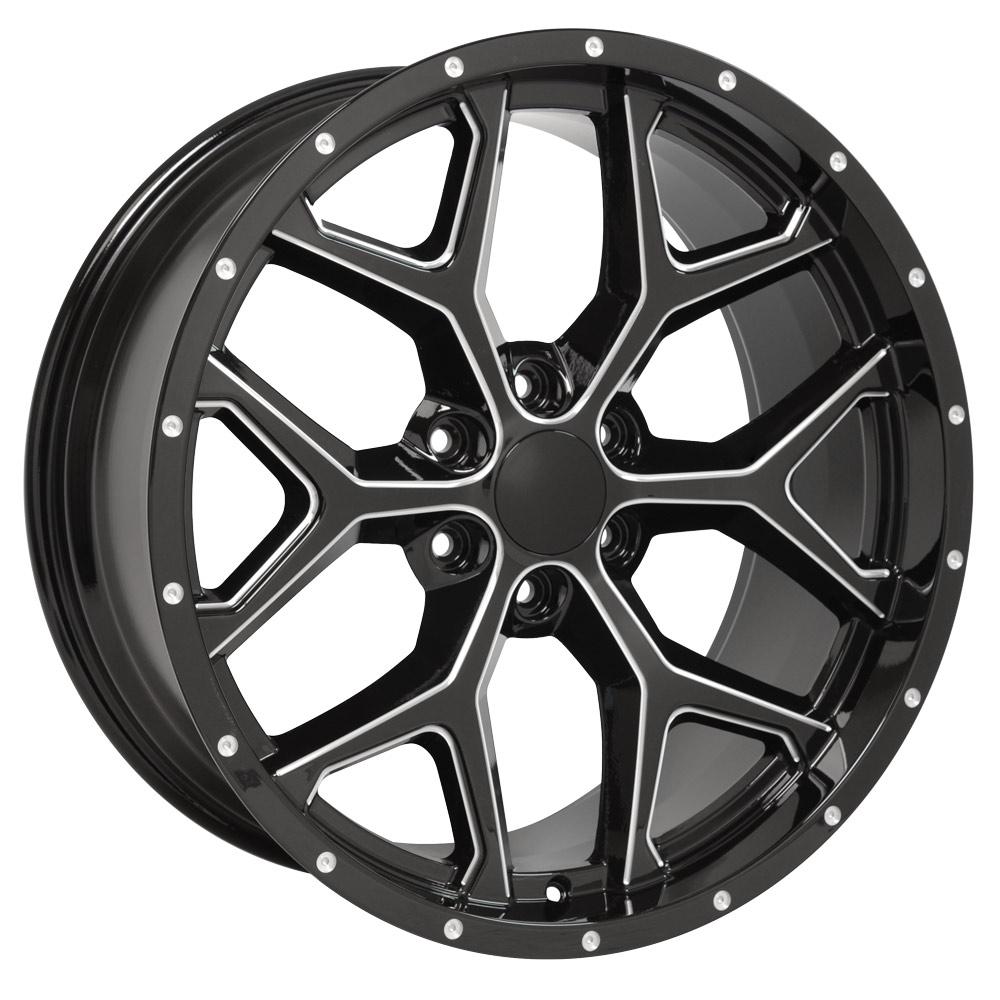OE Wheels Replica CV98 Black with Milled Edge 22x9.5 +24 6x139.7mm 78.1mm - Wheelwiz