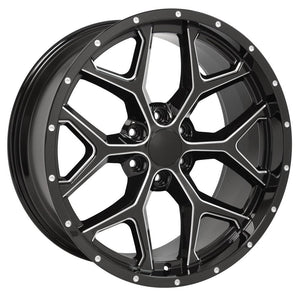 OE Wheels Replica CV98 Black with Milled Edge 22x9.5 +24 6x139.7mm 78.1mm