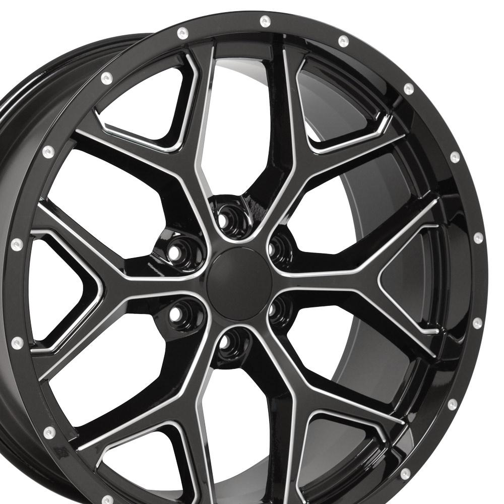 OE Wheels Replica CV98 Black with Milled Edge 22x9.5 +24 6x139.7mm 78.1mm - Wheelwiz