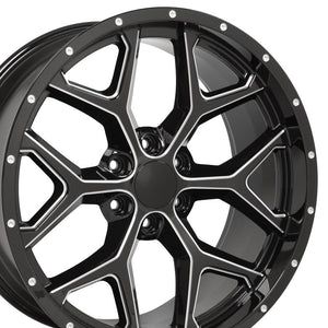 OE Wheels Replica CV98 Black with Milled Edge 22x9.5 +24 6x139.7mm 78.1mm