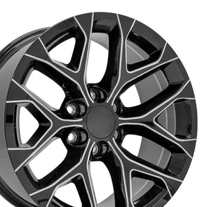 OE Wheels Replica CV98B Black with Milled Edge 20x9.0 +27 6x139.7mm 78.1mm