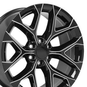 OE Wheels Replica CV98B Black with Milled Edge 22x9.0 +24 6x139.7mm 78.1mm