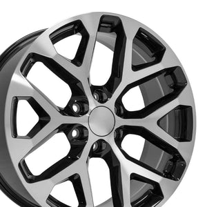 OE Wheels Replica CV98B Black Machined 22x9.0 +24 6x139.7mm 78.1mm