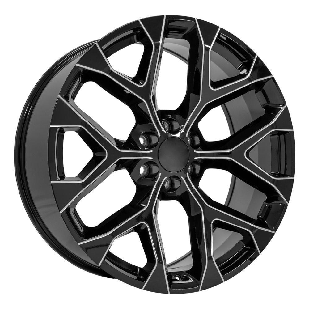 OE Wheels Replica CV98B Black with Milled Edge 24x10.0 +24 6x139.7mm 78.1mm
