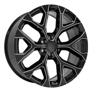 OE Wheels Replica CV98B Black with Milled Edge 24x10.0 +24 6x139.7mm 78.1mm