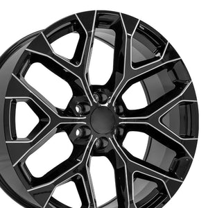 OE Wheels Replica CV98B Black with Milled Edge 24x10.0 +24 6x139.7mm 78.1mm