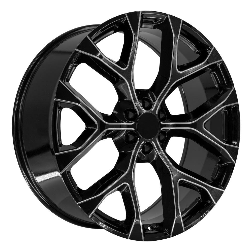 OE Wheels Replica CV98B Black with Milled Edge 26x10.0 +24 6x139.7mm 78.1mm