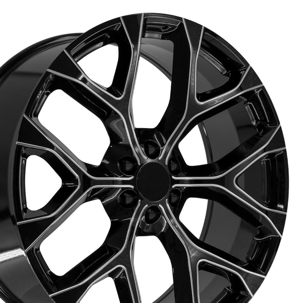 OE Wheels Replica CV98B Black with Milled Edge 26x10.0 +24 6x139.7mm 78.1mm