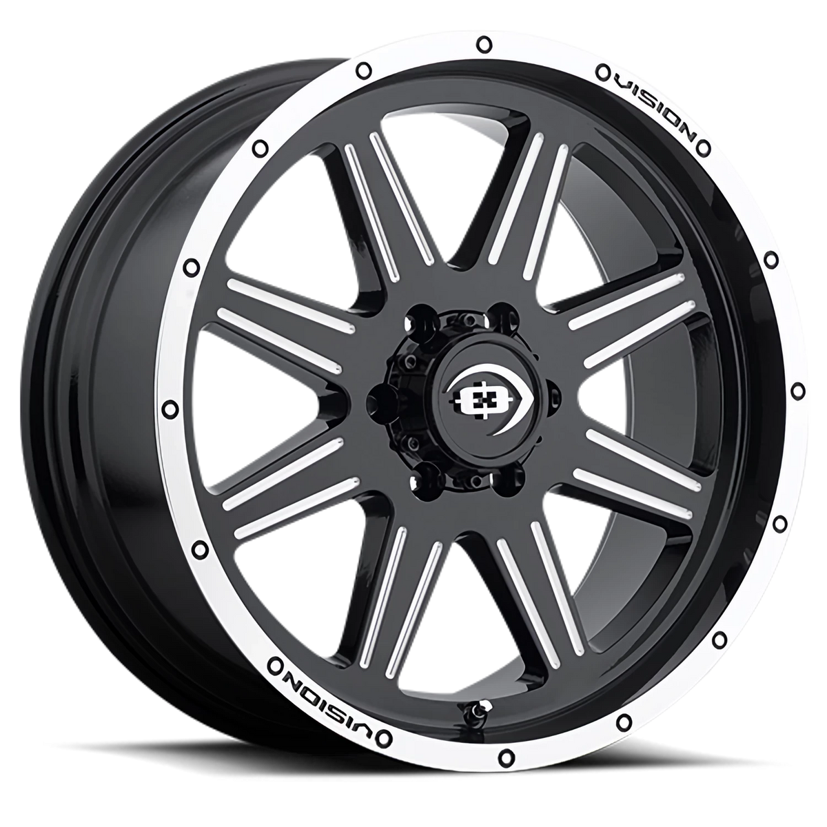Vision Wheel 421 Gloss Black Machined Lip Milled Spoke 20x9 +12 6x120mm 67mm - Wheelwiz
