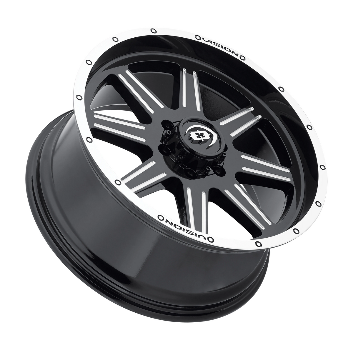 Vision Wheel 421 Gloss Black Machined Lip Milled Spoke 20x9 +12 6x120mm 67mm - Wheelwiz