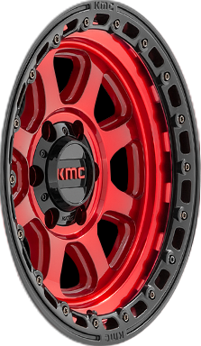 KMC KM548 CHASE Candy Red With Black Lip 20x9 00 5x127mm 71.5mm