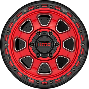 KMC KM548 CHASE Candy Red With Black Lip 20x9 00 5x127mm 71.5mm