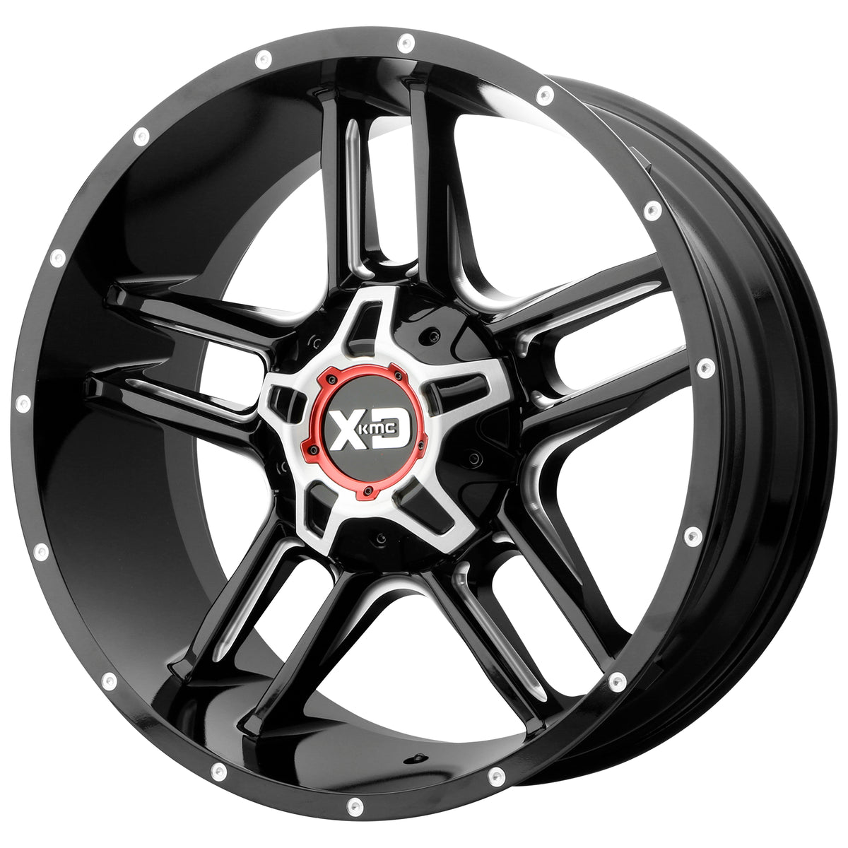 XD Series XD839 CLAMP Gloss Black Milled 20x9 +18 8x180mm 124.2mm - Wheelwiz