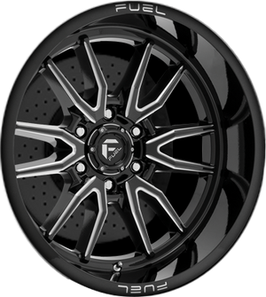 Fuel Offroad D761 CLASH Gloss Black Milled 22x12 -44 6x135mm 87.1mm