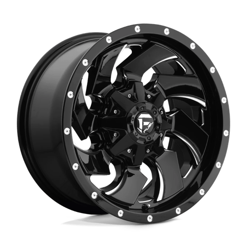 Fuel Offroad D574 CLEAVER Gloss Black Milled 20x12 -44 8x180mm 124.2mm - WheelWiz