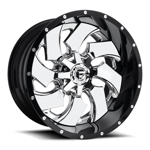 Fuel Offroad D240 CLEAVER Chrome Plated Gloss Black Lip 20x9 +20 8x180mm 124.2mm - 2 PIECE