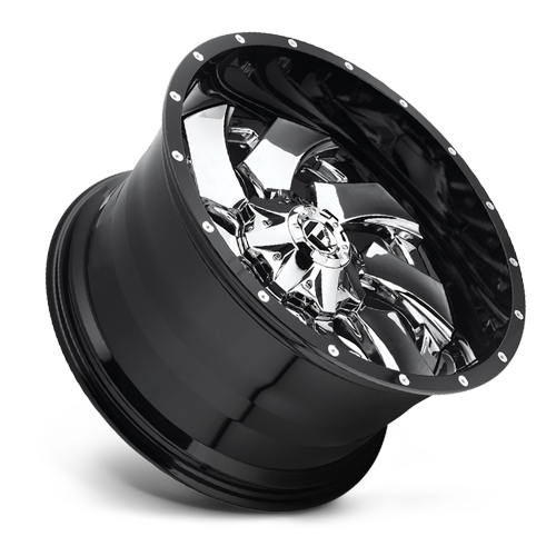 Fuel Offroad D240 CLEAVER Chrome Plated Gloss Black Lip 22x12 -44 8x180mm 124.2mm - 2 PIECE - Wheelwiz