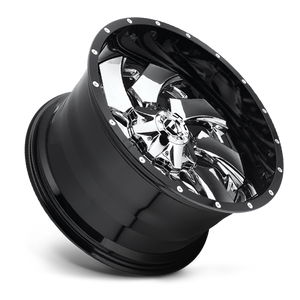Fuel Offroad D240 CLEAVER Chrome Plated Gloss Black Lip 22x12 -44 8x180mm 124.2mm - 2 PIECE - Wheelwiz