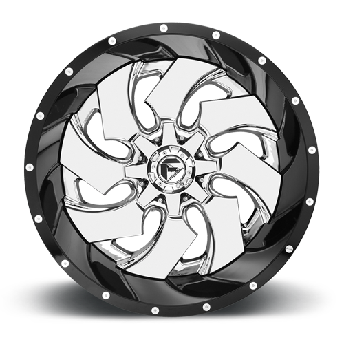 Fuel Offroad D240 CLEAVER Chrome Plated Gloss Black Lip 22x12 -44 8x180mm 124.2mm - 2 PIECE - Wheelwiz