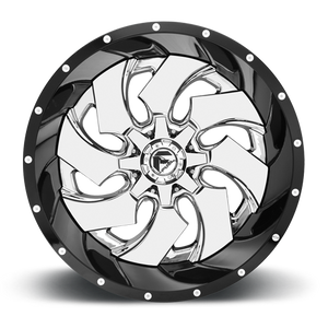 Fuel Offroad D240 CLEAVER Chrome Plated Gloss Black Lip 22x12 -44 8x180mm 124.2mm - 2 PIECE - Wheelwiz