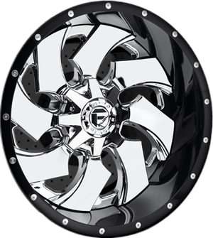 Fuel Offroad D240 CLEAVER Chrome Plated Gloss Black Lip 20x9 +20 8x180mm 124.2mm - 2 PIECE