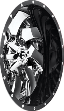 Fuel Offroad D240 CLEAVER Chrome Plated Gloss Black Lip 20x9 +20 8x180mm 124.2mm - 2 PIECE