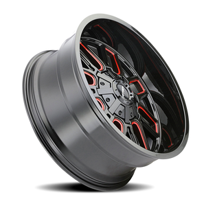 Mayhem COGENT Gloss black milled prism red 20x10 -19 5x127|5x139.7mm 87.1mm