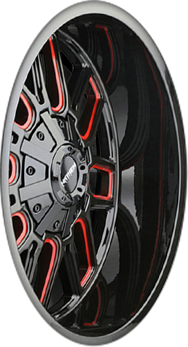 Mayhem COGENT Gloss black milled prism red 20x10 -19 5x127|5x139.7mm 87.1mm