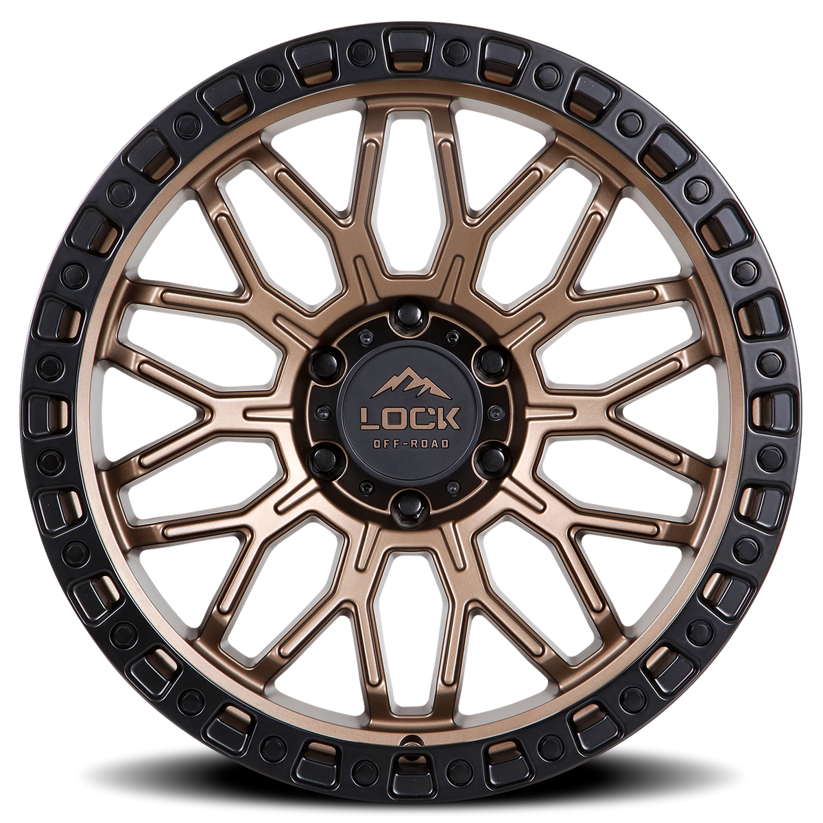 Lock Offroad Combat Matte Bronze W/ Matte Black Ring 17x9 +1 6x139.7mm 106.2mm