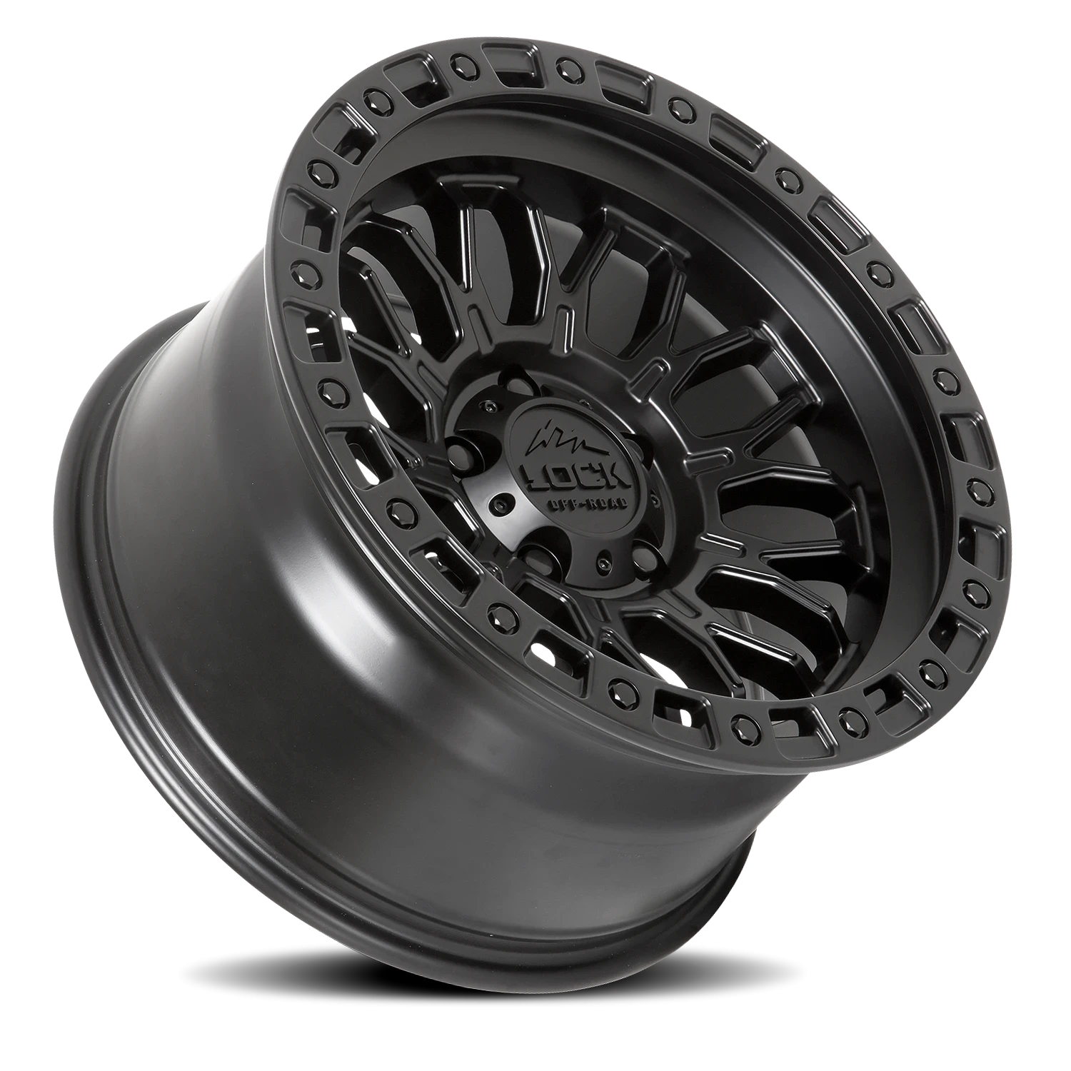 Lock Offroad Combat Matte Black W/ Matte Black Ring 20x10 +18 8x165.1mm 125.2mm - Wheelwiz