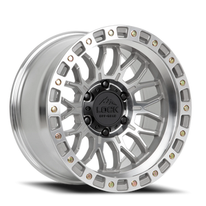 Lock Offroad Combat Machined Silver W/ Clear Coat 17x9 +1 5x127mm 71.5mm