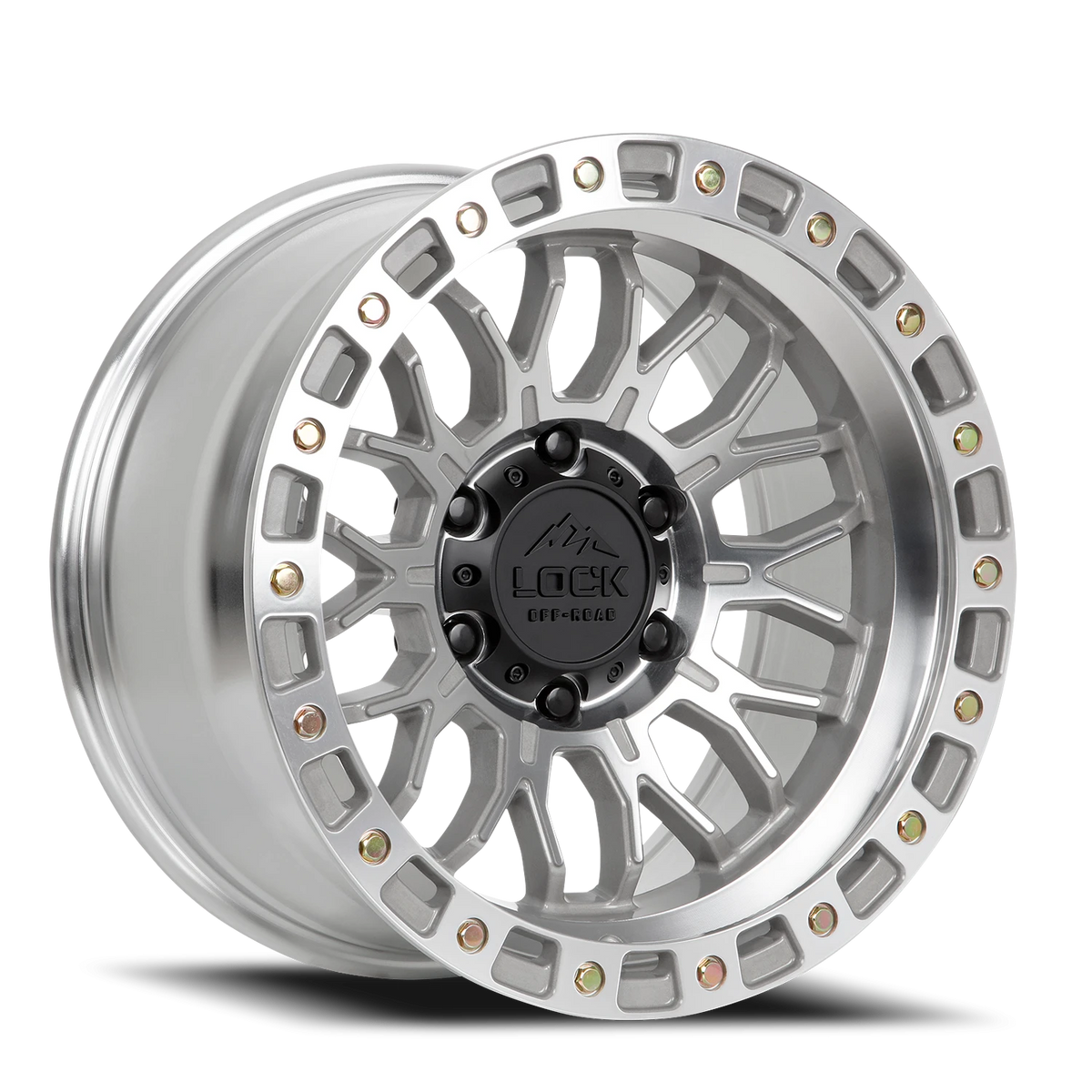 Lock Offroad Combat Machined Silver W/ Clear Coat 20x9 0 6x139.7mm 106.2mm