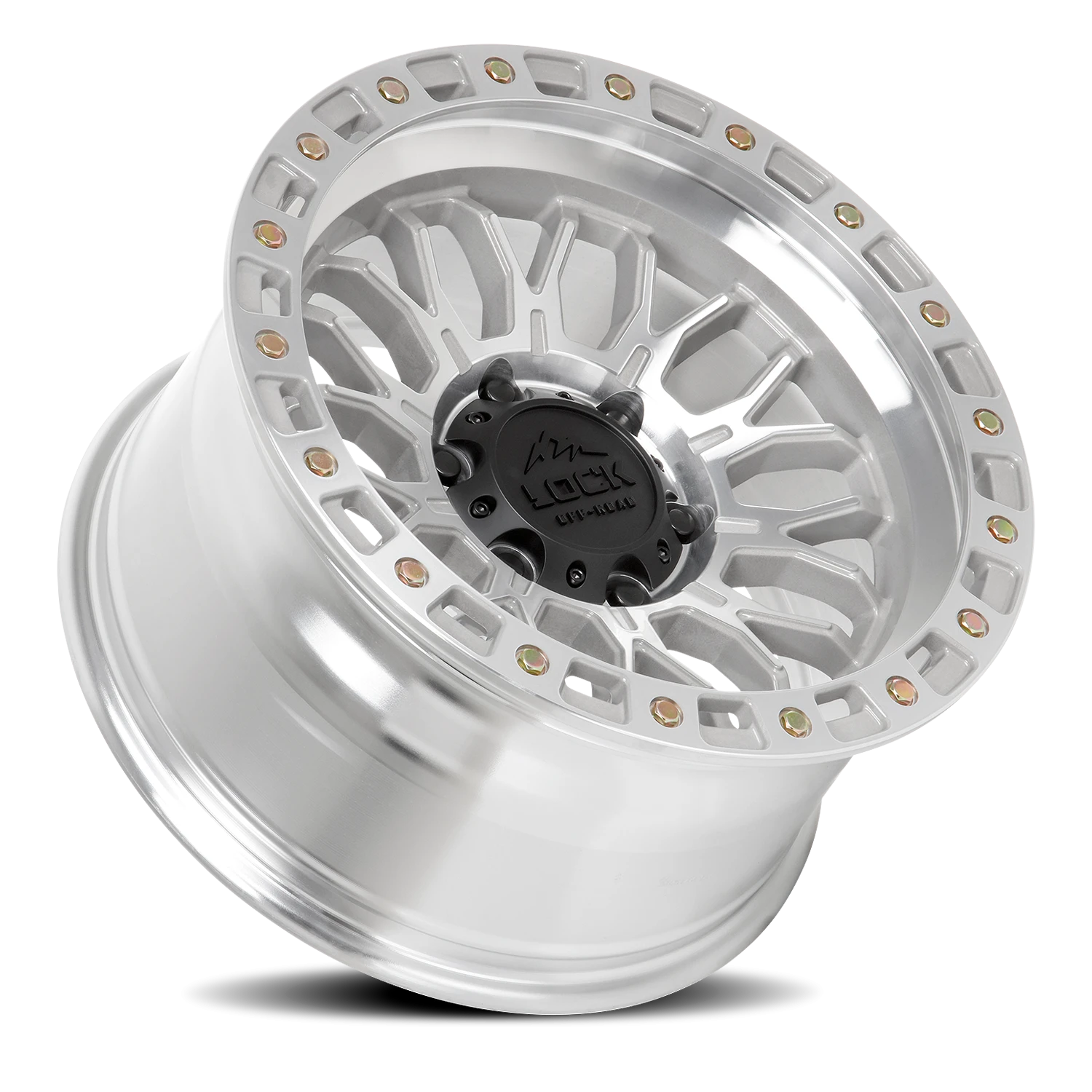 Lock Offroad Combat Machined Silver W/ Clear Coat 17x9 +12 6x135mm 87.1mm - Wheelwiz
