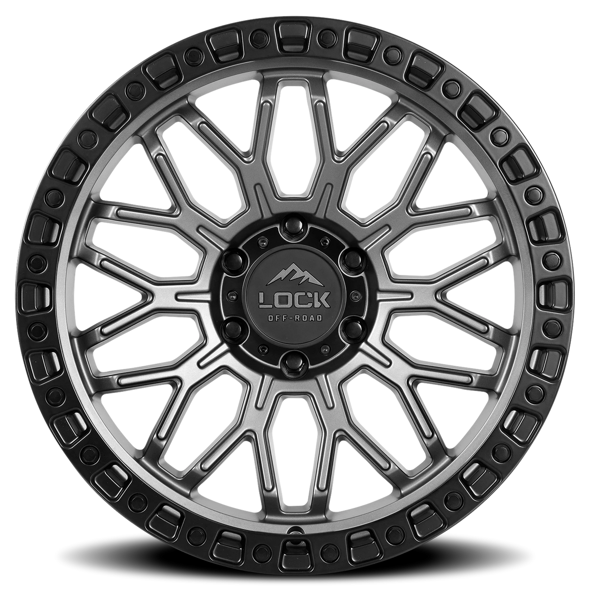 Lock Offroad Combat Matte Grey W/ Matte Black Ring 20x9 0 5x127mm 71.5mm