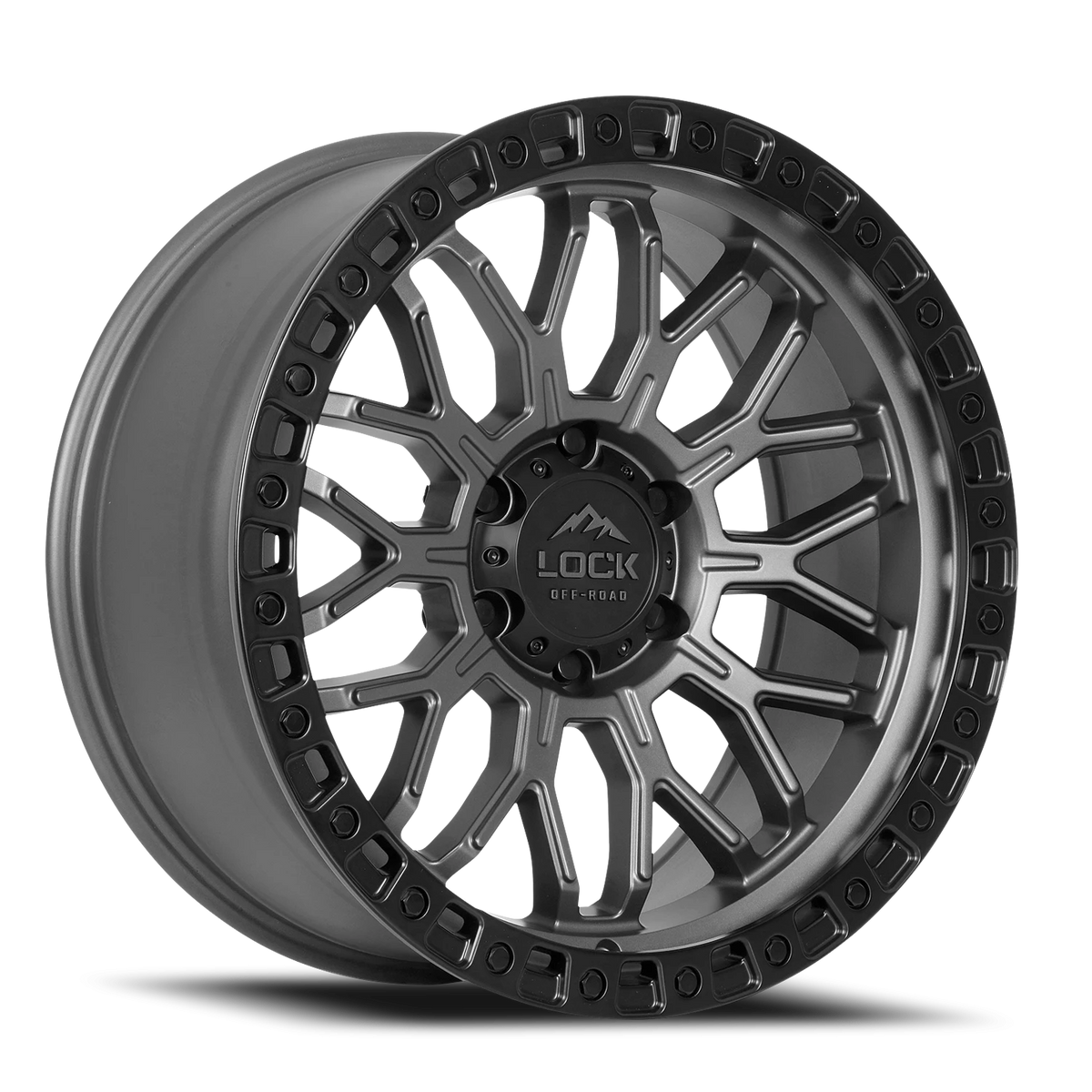 Lock Offroad Combat Matte Grey W/ Matte Black Ring 20x9 0 6x139.7mm 106.2mm
