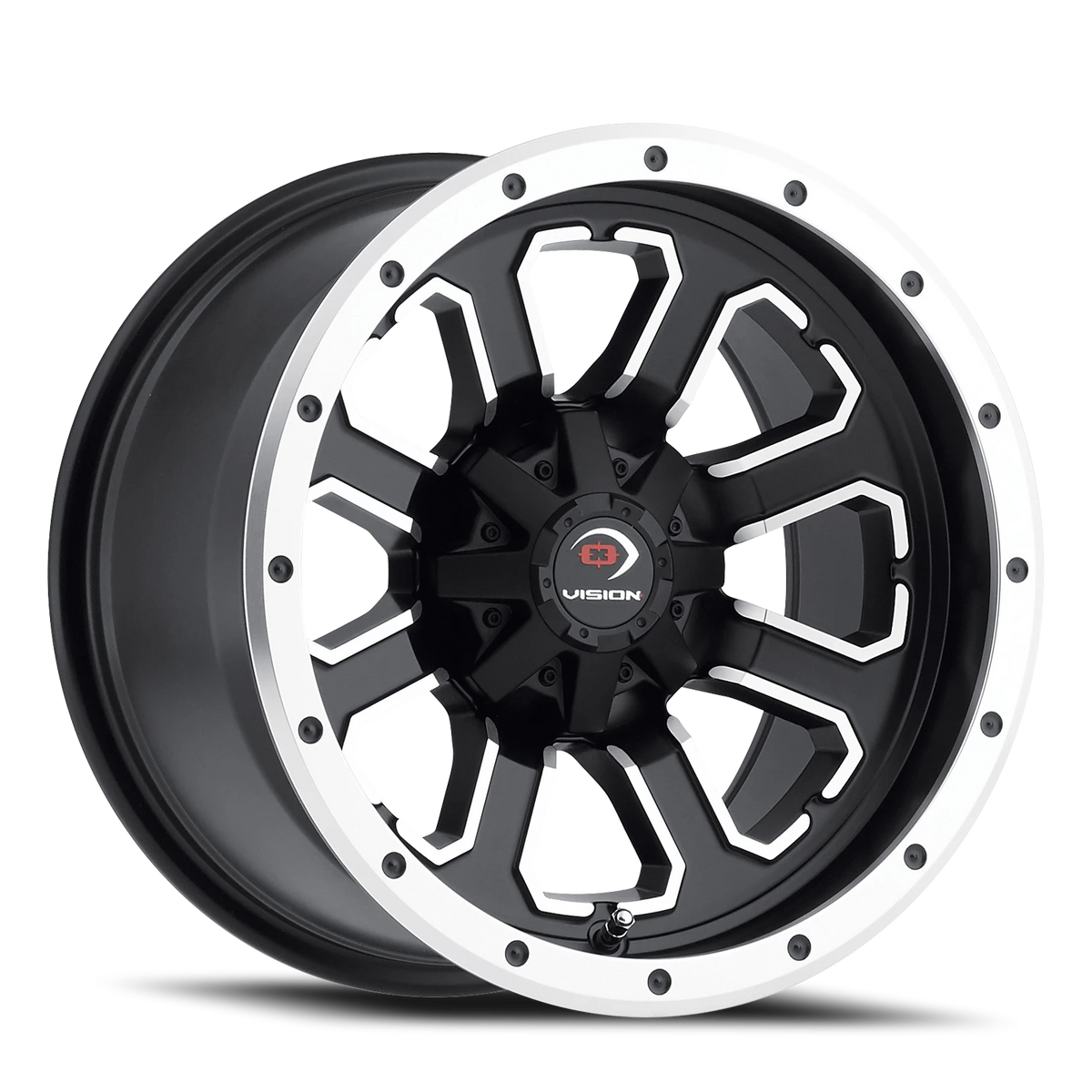 Vision Wheel 548 Matte Black Machined Face 12x7 +3 4x136mm 110.5mm - Wheelwiz
