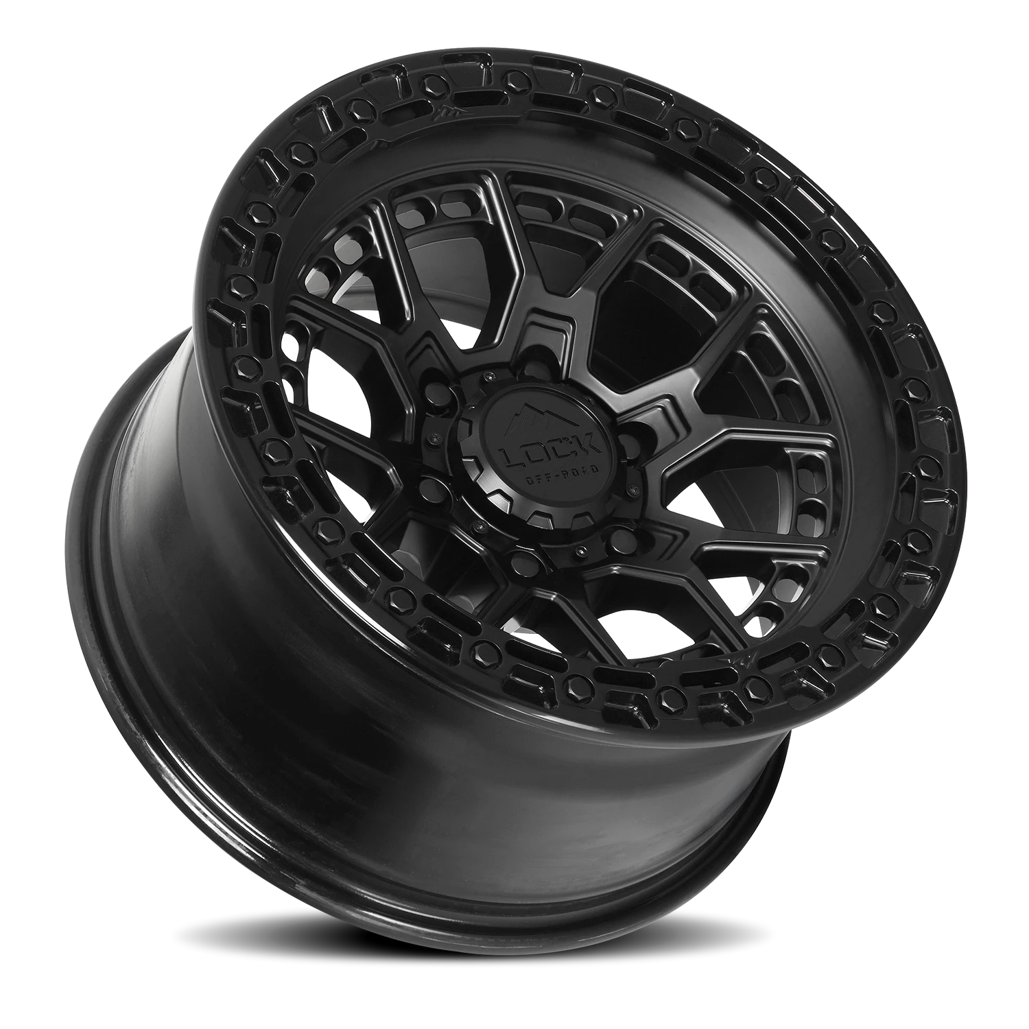 Lock Offroad Commando Matte Black W/ Gloss Black Ring 20x9 0 5x127mm 71.5mm - Wheelwiz